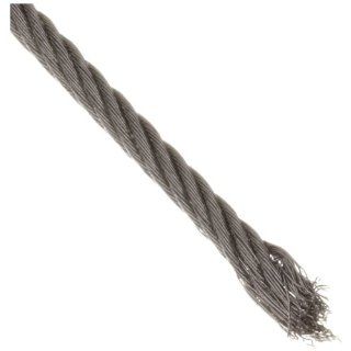 Loos Stainless Steel 302 Wire Rope, 7 x 19 Strands, 3/32" OD, 25' Length, 920 lbs Breaking Strength Cable And Wire Rope