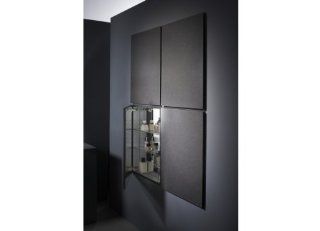 Robern MT20D6F20N M Series 19 1/4"W x 6"D Single Door Cabinet in Black Glass MT20D6F20N