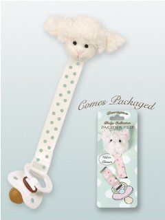 Bearington Baby Collection Lamby Pacifier Clip  Baby Pacifier Leashes  Baby