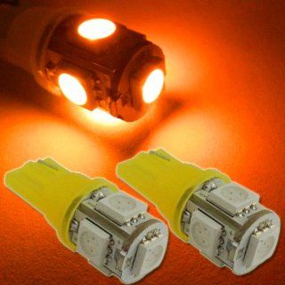 Amber 360 Degree Shine 158 192 W5WB 921 T10 5 SMD LED Bulbs For Car License Plate, Parking, Interior and Door Lights Automotive