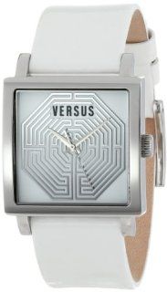 Versus by Versace Women's AL12SBQ901A001 Dazzle Stainless Steel Square White Leather Watch Watches
