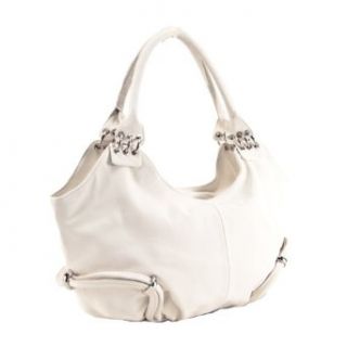 Jacky&Celine J 901 2 White002 White Vegan Hobo Shoulder Bag Shoulder Handbags Clothing