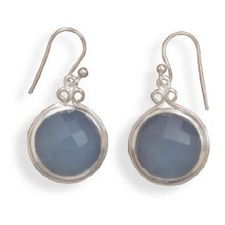 Chalcedony French Wire Earrings 925 Sterling Silver Jewelry