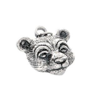 925 Sterling Silver Bear Head Pendant Jewelry
