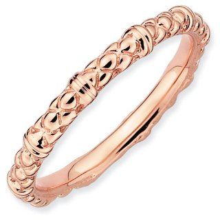Stackable Expressions .925 Sterling Silver Pink Finishd Cable Ring Jewelry