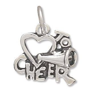 13x15.5mm Love to Cheer Charm .925 Sterling Silver Jewelry