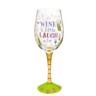 Ganz Wine A Little, Laugh A Lot Wine Glass, 16 oz. Kitchen & Dining