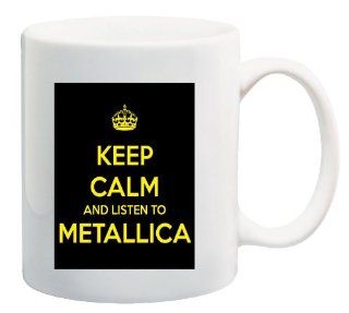 Keep Calm and Listen to Metallica 11 Oz Coffee Mug White and Black Album CD Kitchen & Dining