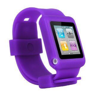 iPod Nano 6th Gen watch wrist band skin case for iPod Nano 6th Generation, 6G / 6 compatible with 8GB / 16GB (Purple)  Ipod Shuffle Case  Electronics