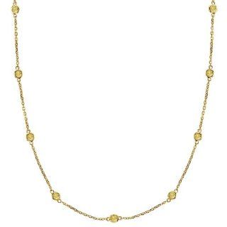 Fancy Yellow Canary Diamonds by The Yard Necklace 14k Gold (1.00ct) Chain Necklaces Jewelry