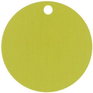 Brady 49905 2" Diameter, B 906 Aluminum, Yellow Round Stock Blank Valve Tag (Pack of 25) Industrial Warning Signs