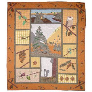 Patch Magic Queen Pinecone Quilt, 85 Inch by 95 Inch   Pine Cone Wildlife Quilt