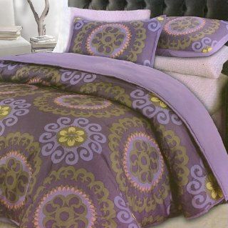 Floral Medallion ~ TWIN ~ Complete Bedding Comforter & Purple Sheets   Comforter Sets