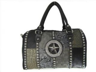 Western Handbags Rhinestone Star Patchwork Purses   Black Clothing