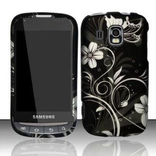 Samsung Transform Ultra M930 Accessory   Black / Silver Vine Flower Butterflies Design Protective Hard Case Cover for Sprint / Boost Mobile Cell Phones & Accessories