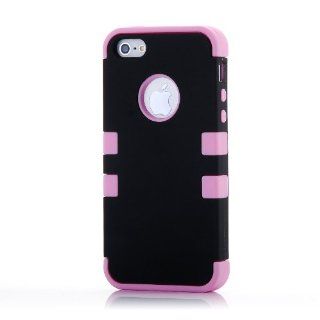 USAMZ909™ Hard Hybrid Case Snap On Cover For iPhone 5 Combo TUFF Silicone Hot Pink/Black Electronics