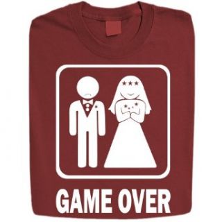 Stabilitees Funny Marriage Wedding, Bride / Groom Game Over Womens T Shirts, Black, Small Fashion T Shirts