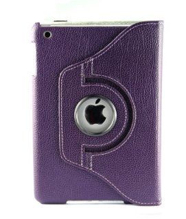 USAMZ909 360 Leather Folio Case Cover For Apple Ipad Mini Sleep Wake Stand Holder Purple Brand New Cell Phones & Accessories