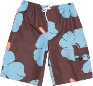 Snapper Rock Boys 2 7 Hawaiian Board Shorts, Brown Aqua, 6 Clothing