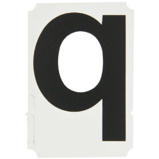 Brady 8255 Q Vinyl (B 933), 4" Black Helvetica Quik Align   Black Lower Case, Legend "Q" (Package of 10) Industrial Warning Signs