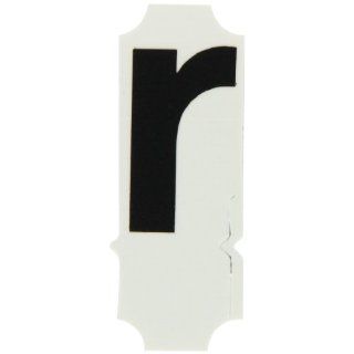 Brady 8245 R Vinyl (B 933), 2" Black Helvetica Quik Align   Black Lower Case, Legend "R" (Package of 10) Industrial Warning Signs