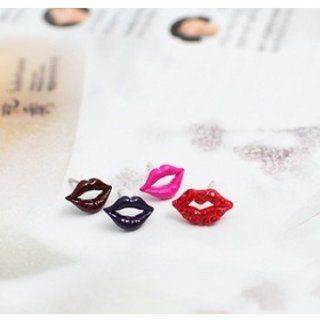 Korea Star Accessories Girl's Generation   Tae Yeon St. Mismached Lips Earrings_ Red & Navy (MADC101_CRedPurple)  Other Products  
