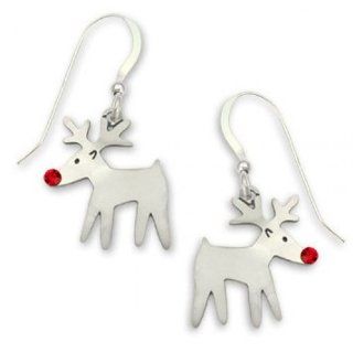Sienna Sky Rudolph Reinderr with Red Crystal Nose Dangle Earrings 934 Reindeer Earrings Crystal Jewelry