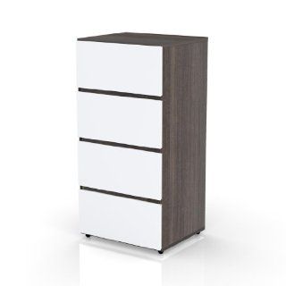Nexera 220333 Allure 3 Drawer Filing Cabinet, 36 Inch, Ebony and White   Storage Cabinets