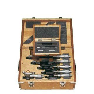 Mitutoyo 103 913 50 Outside Micrometer Set with Standards, 0 150mm Range, 0.01mm Resolution, 6 Pieces