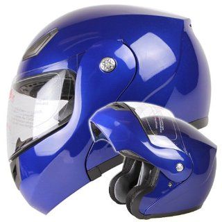 Metallic Blue Modular Flip up Motorcycle Helmet DOT #936 (Small) Automotive