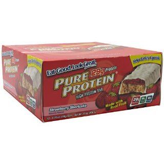 Worldwide Sport Nutritional Supplements Pure Protein High Protein Double Layer Bar Strawberry Shortcake 12   2.75 oz (78 g) bars [33 oz (936 g) Health & Personal Care