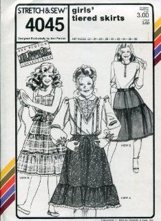 GIRLS TIERED SKIRTS SEWING PATTERN FROM STRETCH & SEW 4045 HIP SZ 22 38 