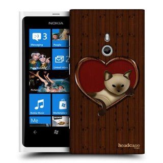 Head Case Designs Cat In A Heart Wood Craft Hard Back Case Cover for Nokia Lumia 800 Cell Phones & Accessories