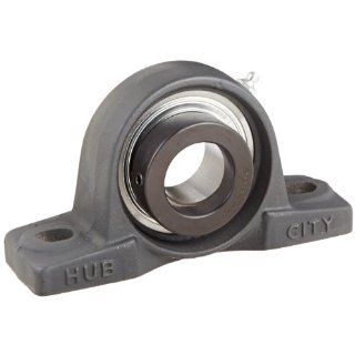 Hub City PB220URX1 1/2 Pillow Block Mounted Bearing, Normal Duty, Low Shaft Height, Relube, Eccentric Locking Collar, Narrow Inner Race, Cast Iron Housing, 1 1/2" Bore, 2.43" Length Through Bore, 1.938" Base To Height Industrial & Scien