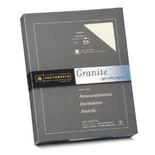 Southworth Granite Specialty Paper, 8.5 x 11 inches, 32.lb, Ivory, 250 Sheets per Box (J938C)  Business Card Stock 
