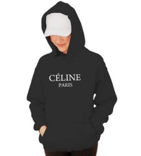 Celine Paris Hooded Sweatshirt  Black S Novelty Hoodies Clothing