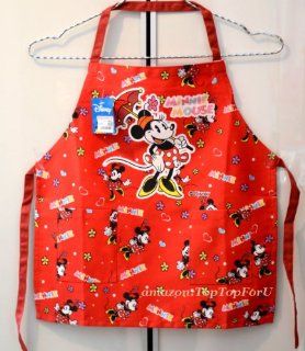 Authentic Disney Mickey Mouse Red Children Crafts Apron Bib With 2 Pockets   Childrens Artist Aprons