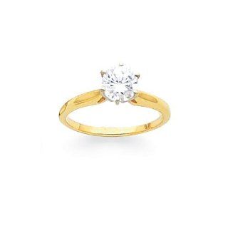 14k Two Tone 1/3ct. Light Weight Airline Half Round 6 Prong Ring Mounting Engagement Rings Jewelry