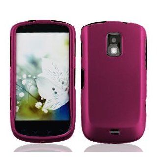 Samsung Galaxy S Lightray 4G 4 G R940 R 940 Rose Red / Hot Pink / Magenta Rubber Feel Snap On Hard Protective Cover Case Cell Phone Cell Phones & Accessories
