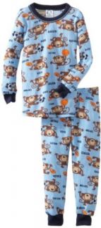 Gerber Baby Boys Infant 2 Piece Sporty Monkey Thermal Set, Blue/Brown, 18 Months Clothing