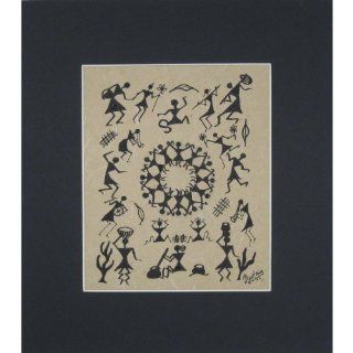 Aboriginal Artfrom Warli Tribe of India 11 x 10 inches   Watercolor Paintings