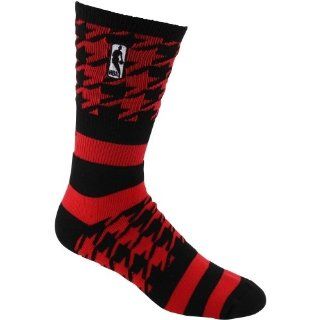 NBA Logo Houndstripe Black/red Crew Socks  Sports Fan Socks  Sports & Outdoors