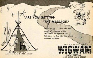 1962 Ad Wigwam Shoes Footwear Feet Scottsdale Arizona Smoke Signal Indian TV TP   Original Print Ad  