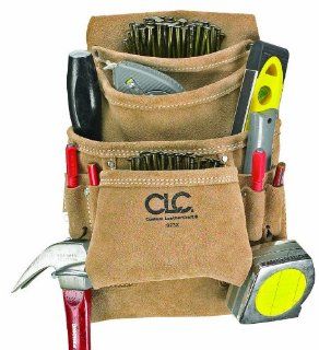 Custom Leathercraft I923X Suede Carpenter's Nail and Tool Bag, 10 Pocket   Leather Tool Pouch  