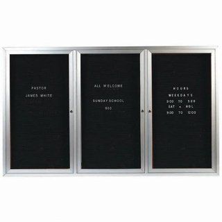 Aarco Products ADC4872 3I 3 Door Indoor Illuminated Enclosed Directory Board with Aluminum Frame 48H x 72W  Ordinary Display Boards 