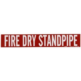 Brady 7108 1 Self Sticking Vinyl Pipe Marker, B 946, 2 1/4" Height X 14" Width, White On Red Pressure Sensitive Vinyl, Legend "Fire Dry Standpipe" Industrial Pipe Markers