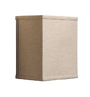 Artcraft Lighting SC946 Urban Country Small Square Sconce Light, Brown Wood Grain with Oatmeal Linen Shade   Wall Sconces  