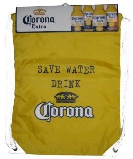 Corona Extra Save Water Drink Corona Yellow Nylon Drawstring Cinch Bag Backpack  Sports Fan Drawstring Bags  Sports & Outdoors