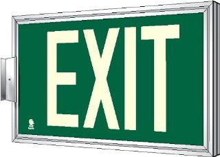 Photoluminescent Exit Sign Framed Flag/Ceiling Mount Double Sided (Includes Set of Arrows)  Tape Flags 