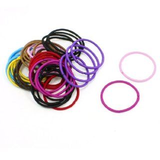 40 Pcs Assorted Color Rubber Elastic Fabric Hair Tie Polytail Holder  Ponytail Holders  Beauty